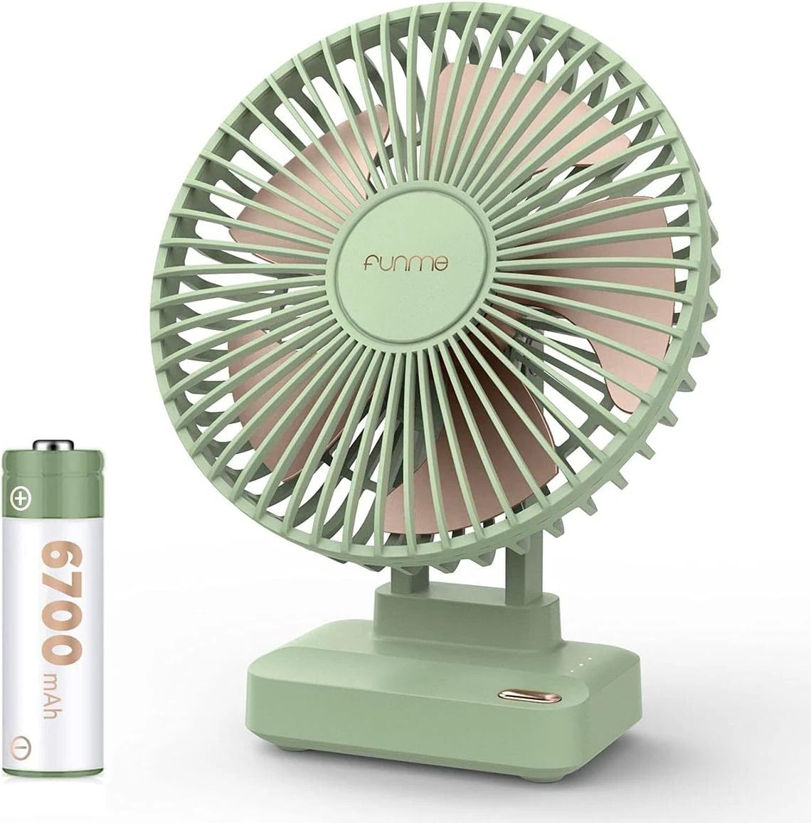 Funme USB Fan with Rechargeable 6700mAh Battery Portable USB Desktop Fan 3  Speed | eBay
