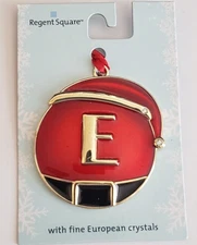 Regent Square MONOGRAM SANTA'S BELT Ornament w/Fine European Crystals - 'E'
