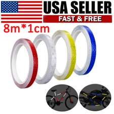 8 m Roll 1 cm Reflective Sticker Safety Tape Self Adhesive Pinstripe Strip Decal