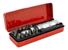 14 Pc 1/2" Heavy Duty Impact Screwdriver Driver Set SAE Reversible w/ Metal Case