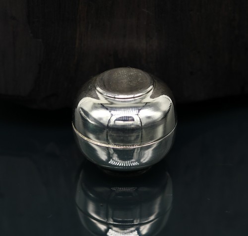 999 fine silver handmade gorgeous small idol's Prasad box, trinket box, sv183 - Picture 2 of 6