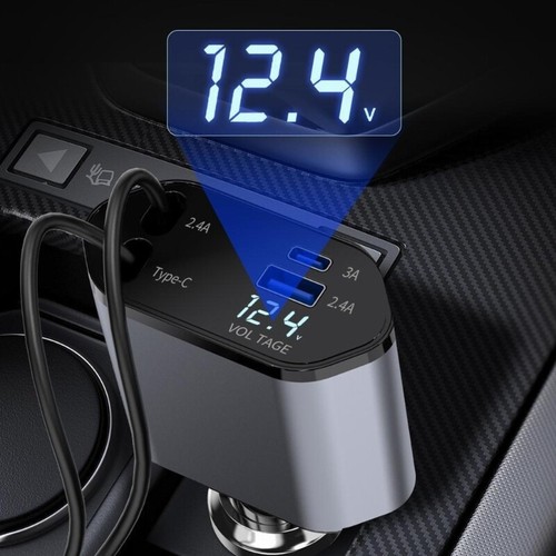 Aluminum 120W Car Chargers Double TypeC Ports High Power Car Chargers for Road - Zdjęcie 3 z 8