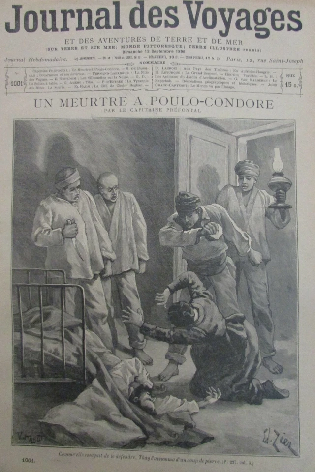 JOURNAL DES VOYAGES N° 1001 de 1896 VIETNAM PRISON BAGNE MEURTRE POULO CONDORE - Photo 1/1