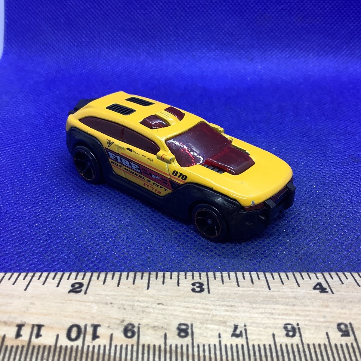 2012 Hot Wheels HW City Rescue Pursuit Fire Car - Yellow, 1