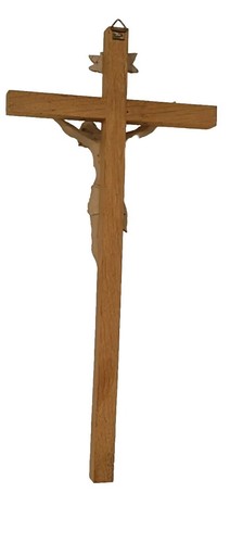 Altes INRI Kruzifix Jesus am Kreuz Holz 30 x 15 cm - Bild 11 von 11