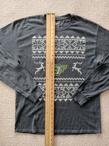 Champion USA College University Long Sleeve T Shirt Men's Large L Festive - Picture 5 of 9