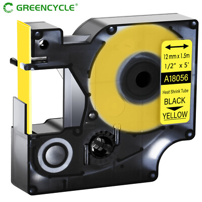Greencycle Heat-Shrink Tube 3:1 Label 18056 for DYMO Rhino 5200 6000 4200 1/2''