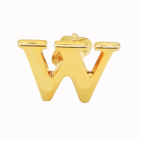 Mens Womens Metal Alphabet Brooch Fashion 26 Letters Golden Neckline Lapel Pins - Picture 36 of 39
