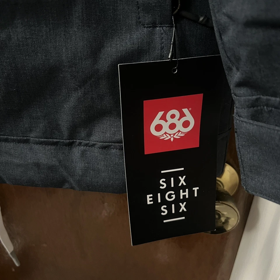 686 海军蓝 Melange 绝缘滑雪滑雪板夹克男式 M 码全新带标签联盟 — 第 4/4 张图片