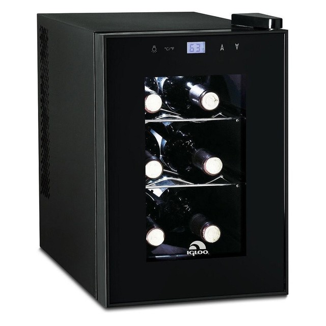 Igloo 6 Bottle Countertop Wine Cooler Digital Temperature Control Igloo 6 Bottle Countertop Wine Cooler Fridge Digital Temperature Control