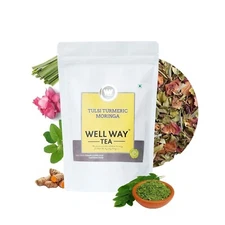 WELL WAY Natural Tulsi Turmeric Moringa Tea - 100GM Free Shipping World Wide