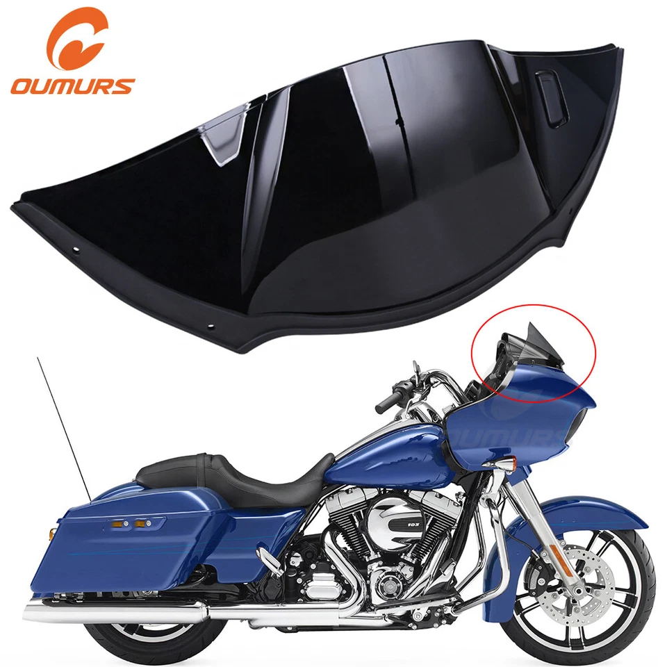 Cubierta de carenado interior para Harley Road Glide 2015-2023 conducto de ventilación de aire negro brillante Foto 2 de 4