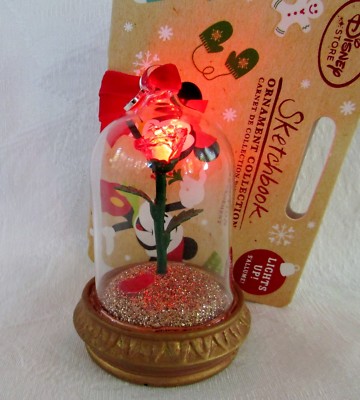 Disney Store 2016 Sketchbook Ornament Enchanted Light Up Rose Beauty ...