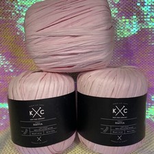 Knit and Crochet Premium Yarn Raffia 3 Skeins 100 Cellulose Rayon 99 Yard Pink