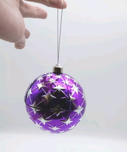 Mr Christmas Animated Sparkling Ornament Musicial Snowman Purple/Silver Works - Picture 10 of 13
