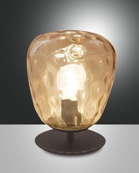 Fabas Luce Tischleuchte Gisella E27 Ø200Mm Bernstein-image