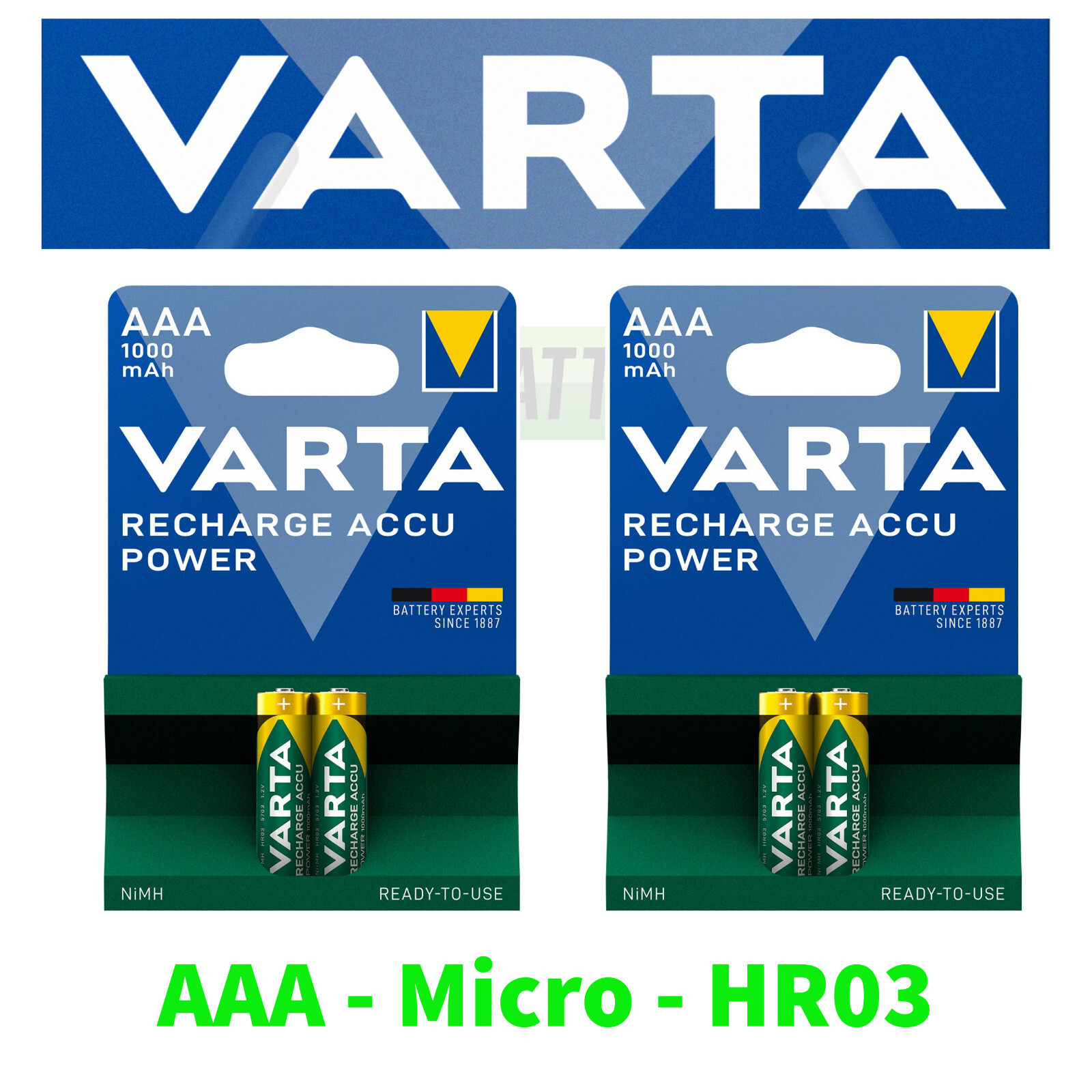 Thumbnail - 4x 2er Varta Aaa 1000 Mah Micro Akku Accu Nimh Für Zb Telefon