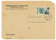 1960 Postal Cover Czechoslovak Academy Sciences General Radio Co West Concord MA