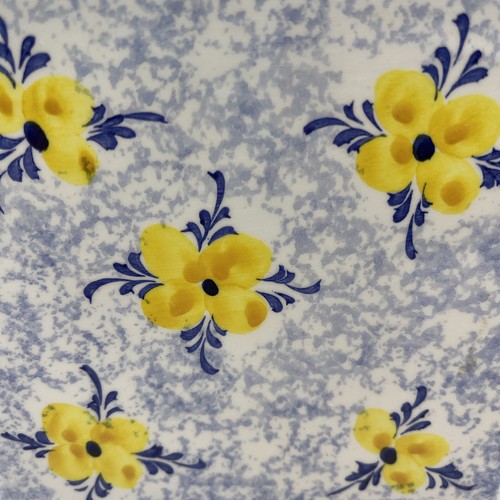 Vestal Alcobaca Portugal Pottery Blue Sponge ware Yellow FlowerTissue Box Cover - Bild 8 von 10
