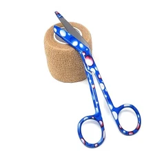 2" Self Adherent Cohesive Wrap Athletic Tape + 5.5" Rose Bandage Scissors Blue