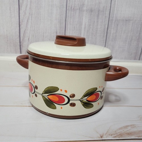 Vintage Silit German Enamel Pot Set Retro MCM Cookware MCM "Bernau" Pattern - Picture 3 of 24