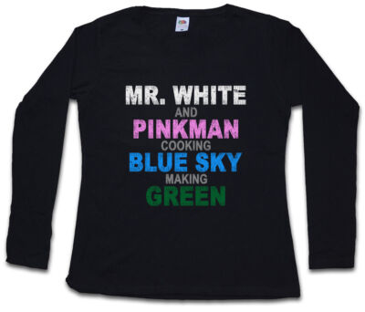 MR. WHITE & PINKMAN COOKING DAMEN LANGARM T-SHIRT Breaking Crystal Meth Bad