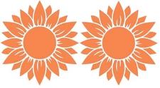 Sunflower - TWO Pack - 4" Light Orange, Black or White Vinyl decal Window Laptop