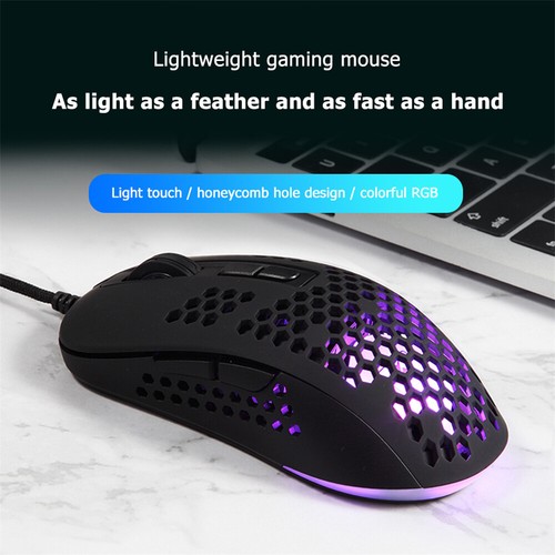 383 Gaming Mouse Lightweight Hollow Honeycomb Hole RGB USB Wired Optical Mice - Picture 4 of 12