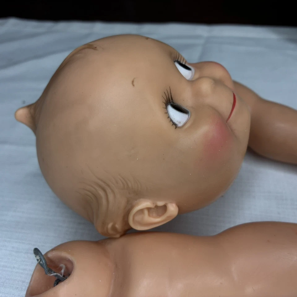 Vinyl Kewpie Cameo Doll Head And Legs Vintage Doll Parts 5 Inch Head 6 Inch Legs - Image 3 of 4