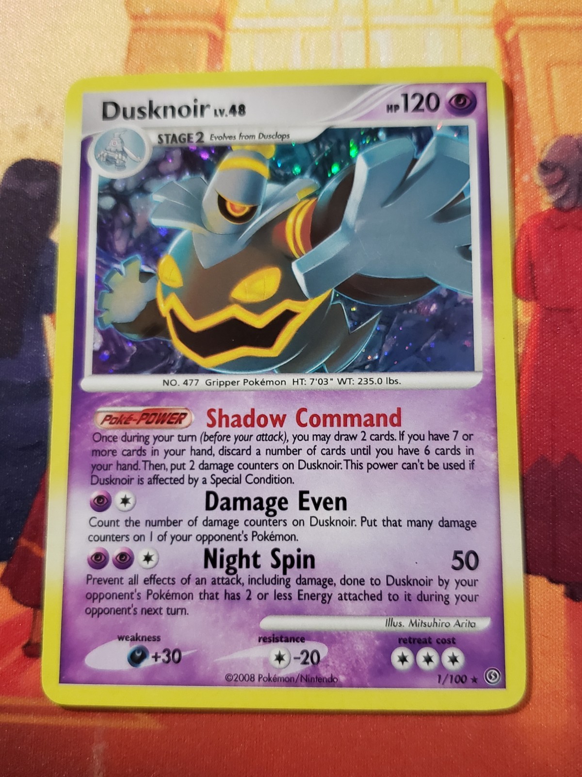 Pokemon TCG Dusknoir Holo Rare 2008 Stormfront 1/100 NM