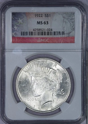 1922 Peace Dollar $1 NGC MS63