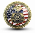FBI Special Agent Challenge Coin Gold Plated USA Eagle Collectible