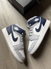 Jordan 1 Mid - Grigio / Navy - UK3 - Nuovo con scatola