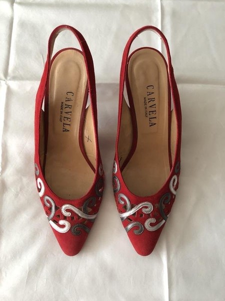 Women Carvela Heels Red Suede 39