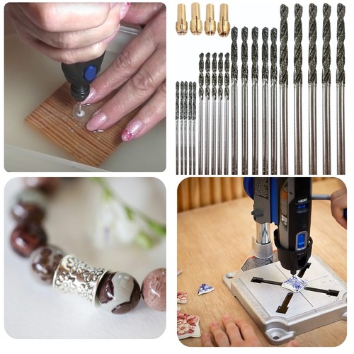 Drilax 24-Piece Diamond Drill Bit Set (1mm-2.5mm) + Collets for Dremel | Jewelry - Picture 20 of 22