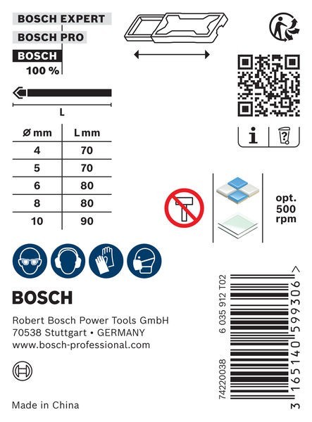 Bosch CYL-9 Ceramic Fliesenbohrer Set, 4/5/6/8/10 Mm, 5-Tlg.-image
