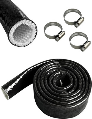 3/4'' ID Heat Shielded Fire Thermo Armor Fire Sleeve Silicone Coated Fiberglass H