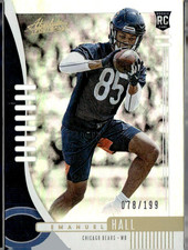 2019 Panini Absolute Emanuel Hall Rookie Foil Serial #78/199 Card #148. rookie card picture