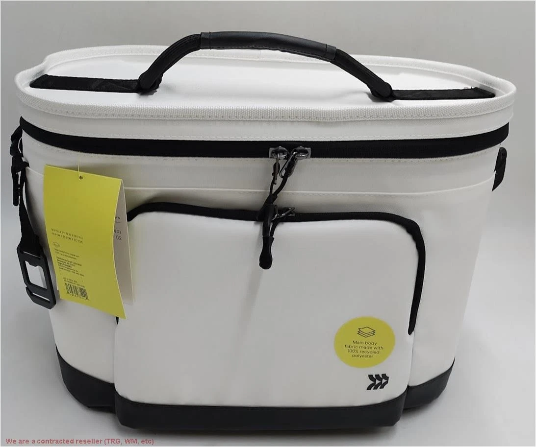 21.7L Soft Sided 30 Cans/ 23 qt Cooler White - All In Motion