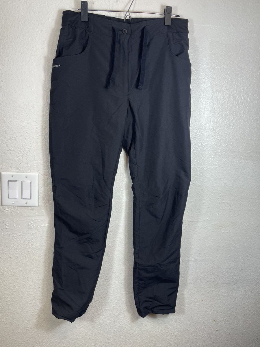 Quechua Decathlon Black Softshell Hiking Outdoor Fleece Lined