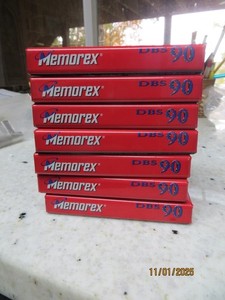 7 Blank Memorex tapes, New Sealed 90 min. DBS