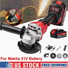Cordless 4-1/2 Power Angle Grinder with 21V Battery Cutting Disc Power 11000 RPM