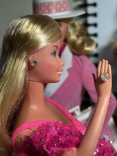 Replica Superstar Barbie Jewelry Rhinestone Earrings & Ring