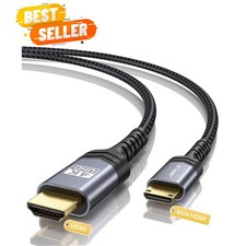 Mini HDMI to HDMI Cable 6FT, Mini HDMI Aluminum Shell, Braided High Speed ...