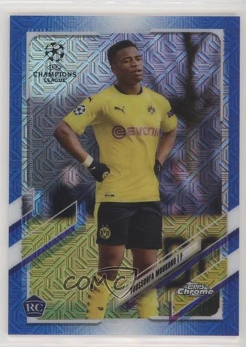 2020 UCL Japan Edition Chrome Blue Refractor /75 Youssoufa Moukoko #55 Rookie RC