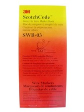3M ScotchCode Write-On Wire Marker Book SWB-03, 1 in x 2.85 in