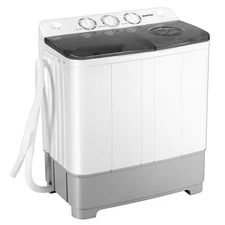 Costway Portable Twin Tub Mini Washing Machine Washer 13.2lb&Spinner 8.8lb Grey