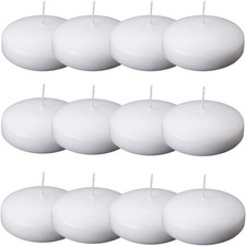 12Pcs Floating Candles for Centerpieces 4 Hours 1.7 Inch Burning White Unscented