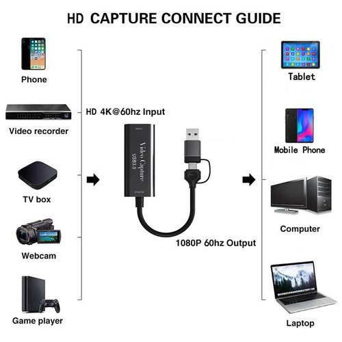 Carte d'enregistrement vidéo USB3.0 4K - Compatible avec 1080P 60fps USB Type C Enregistrement 8172 - Photo 4/10