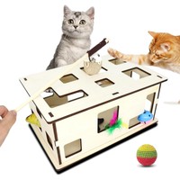 Katzenspielzeug SelbstbeschäFtigung,Interaktives Katzenspielzeug Box Zur Selb...